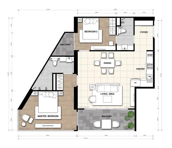 ให้เช่า The Palm Wongamat เดอะ ปาล์ม วงศ์อมาตย์ 2 ห้องนอน 2 ห้องน้ำ วิวทะเล