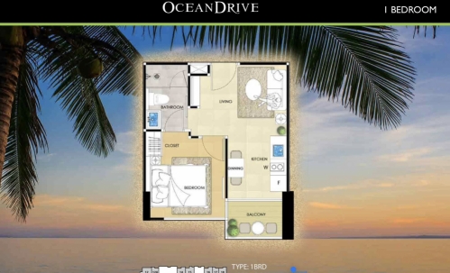 ให้เช่า Riviera Ocean Drive Jomtien ริเวียร่า โอเชี่ยน ไดร์ฟ จอมเทียน 1 ห้องนอน วิวทะเล
