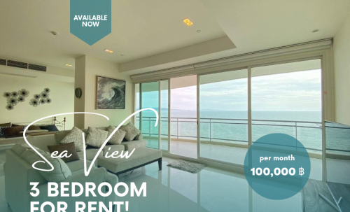 ให้เช่า Reflection Jomtien รีเฟลคชั่น จอมเทียน 3 ห้องนอน วิวทะเล