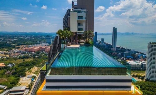 ปล่อยเช่ารายปี Riviera Jomtien ริเวียร่า 1 ห้องนอน ชั้น 23 วิวเมือง (ทำ Airbnb ได้)