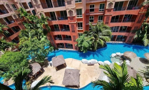 ปล่อยเช่ารายปี Seven Sea Condo Resort Jomtien เซเว่นซีคอนโด รีสอร์ท จอมเทียน 1 ห้องนอน ชั้น 5 วิวสระ