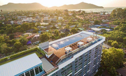 ปล่อยเช่า Sea Saran Condo Bangsaray ซี สราน บางเสร่ Studio ชั้น 2 วิวสวน