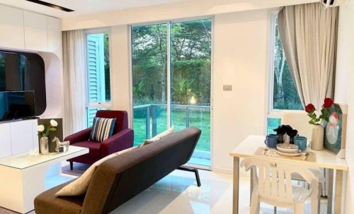 ขายพร้อมผู้เช่า City Center Residence พัทยากลาง 2 ห้องนอน ชั้น 1 วิวสวน