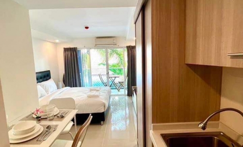 ปล่อยเช่า Sea Saran Condo Bangsaray ซี สราน บางเสร่ Studio ชั้น 2 วิวสวน